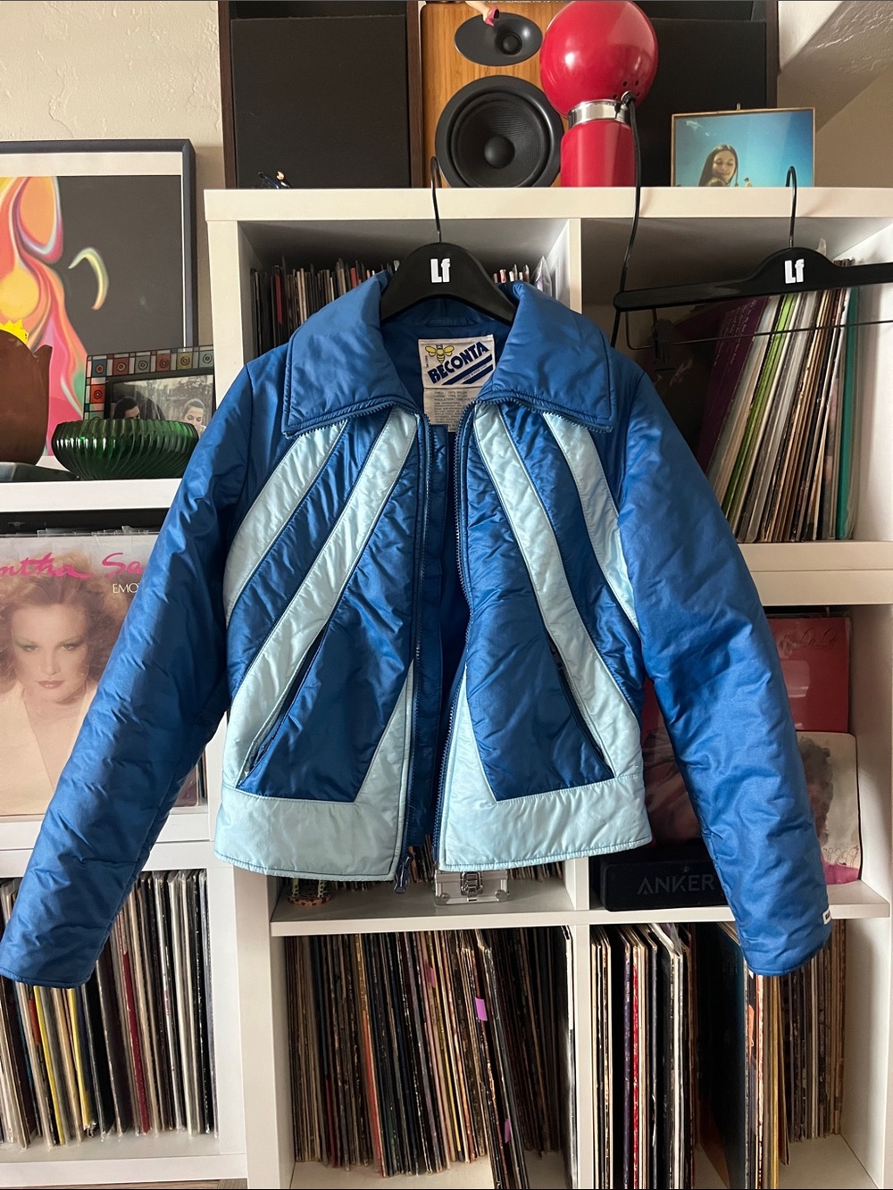 Vintage 70s Beconta Retro Blue Activewear Ski Snow Winter Jacket Size 6